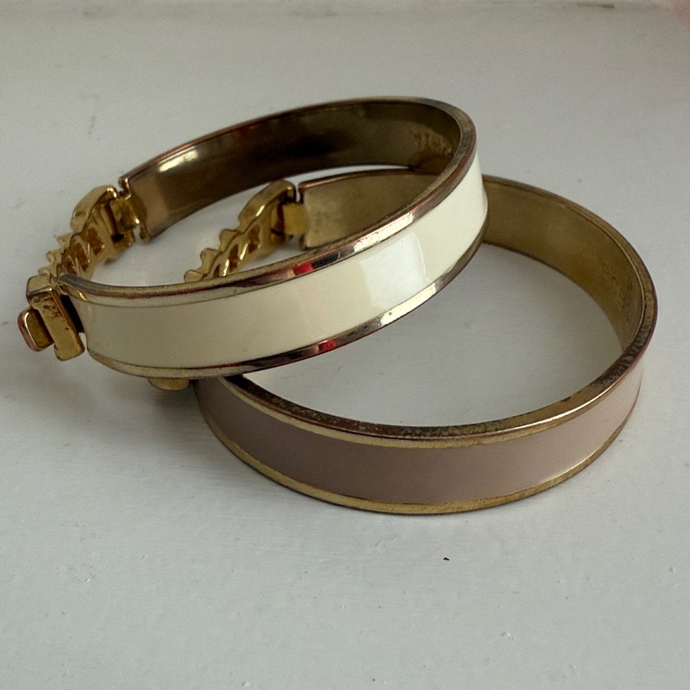 Enamel and Gold Tone Bangle Bracelets SET OF 2 - BCBG MAXAZRIA